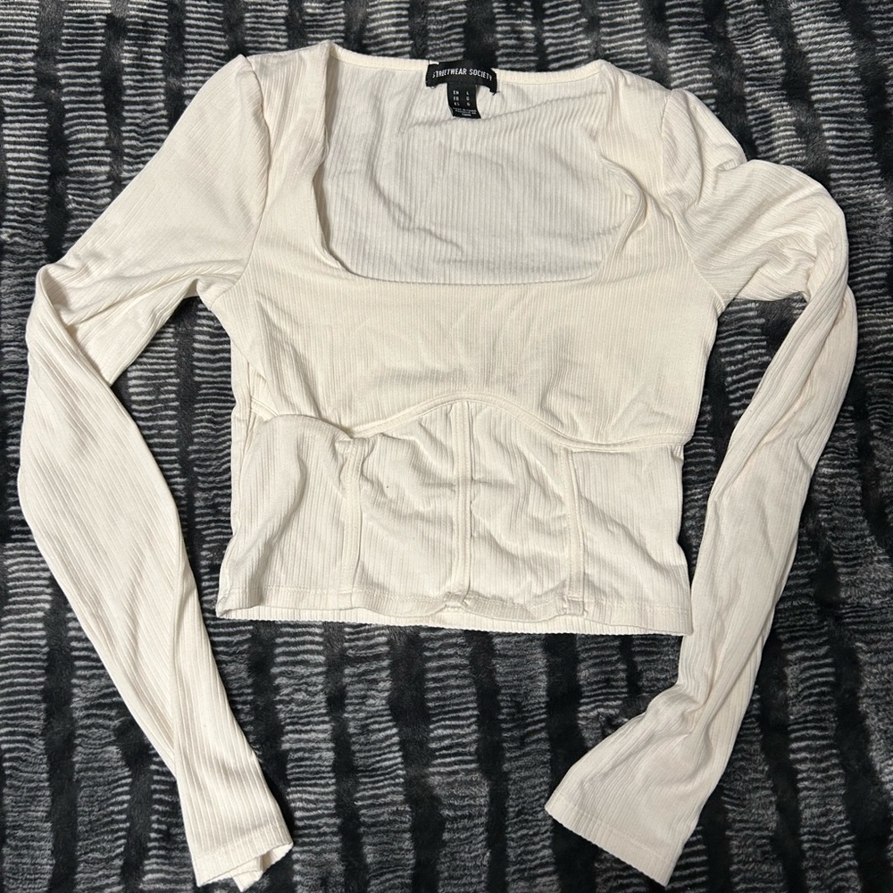 Size large off white corset style top